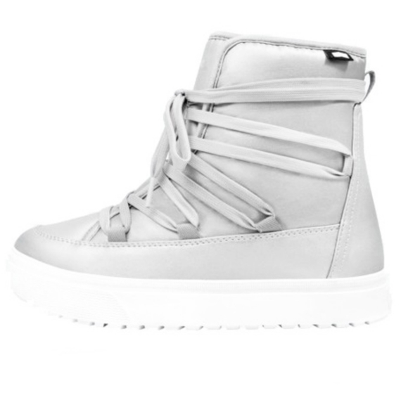 Native Chamonix Winter Boots In Silver Metallic/White Size 6 NIB - Picture 2 of 5